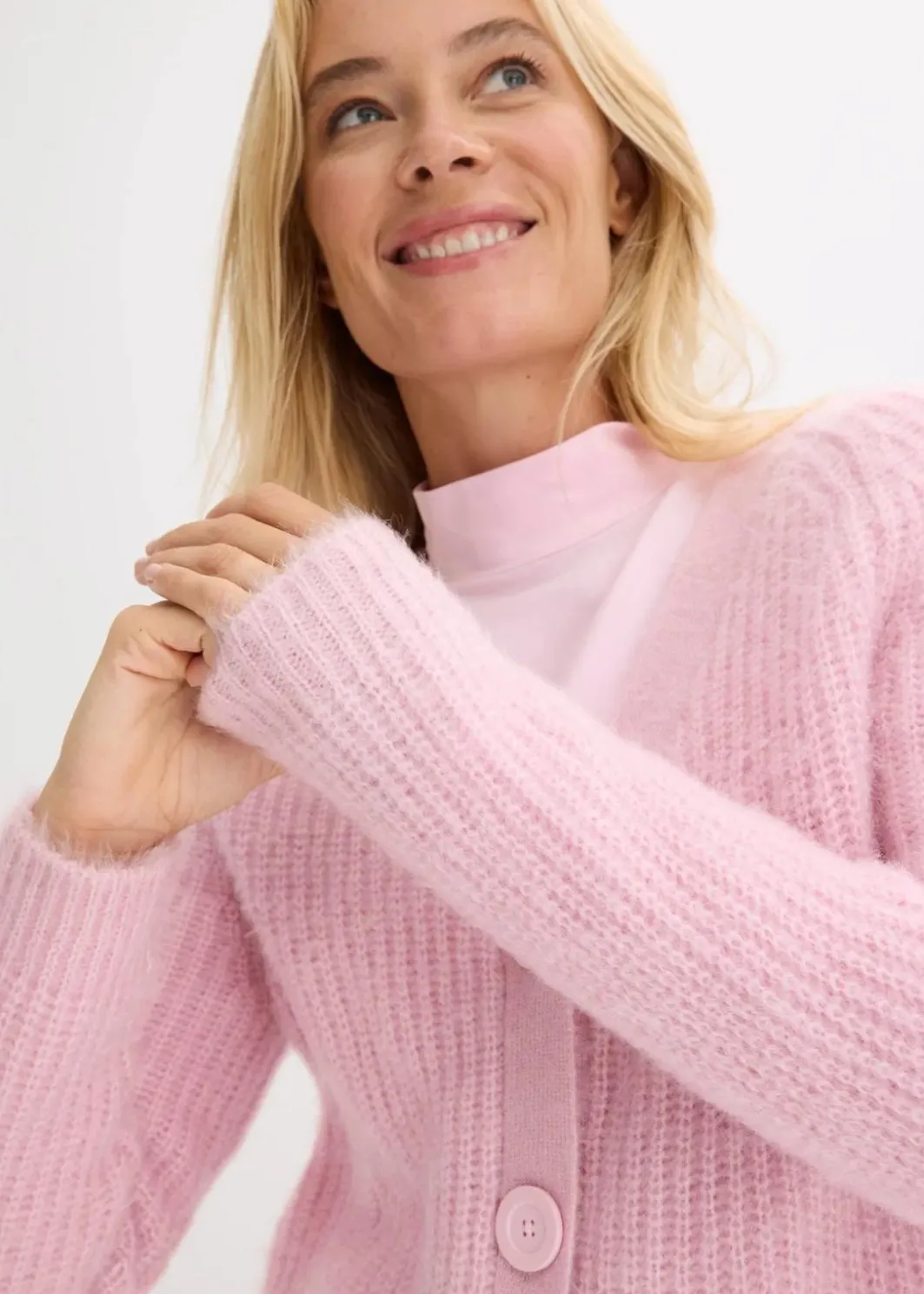 Damen bonprix Bekleidung·Umstandsmode|Pullover & Strickjacken|Gerippte Grobstrickjacke