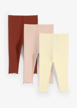 Best Gerippte Leggings aus Bio-Baumwolle mit Volants (3er Pack) Kinder Mehrfachpacks|Hosen & Leggings