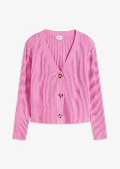 Clearance Gerippte Strickjacke Damen Bekleidung·Jeans|Pullover & Strickjacken