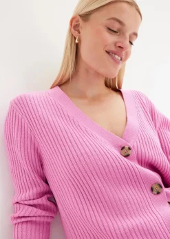 Clearance Gerippte Strickjacke Damen Bekleidung·Jeans|Pullover & Strickjacken