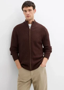 Best Gerippte Strickjacke aus Baumwoll-Mix Herren Große Größen|Pullover & Strickjacken