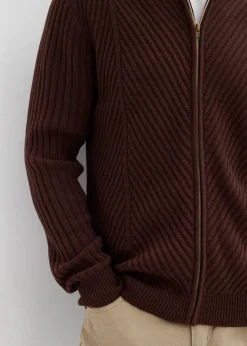Best Gerippte Strickjacke aus Baumwoll-Mix Herren Große Größen|Pullover & Strickjacken