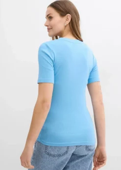 Damen bonprix Bekleidung·Blazer|Umstandsmode|Gerippte Umstandsshirts aus reiner Bio-Baumwolle (2er Pack)