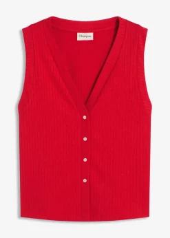 Best Gerippte Weste in Strickoptik Damen Sweat|Jacken & Mäntel
