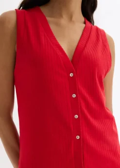 Best Gerippte Weste in Strickoptik Damen Sweat|Jacken & Mäntel