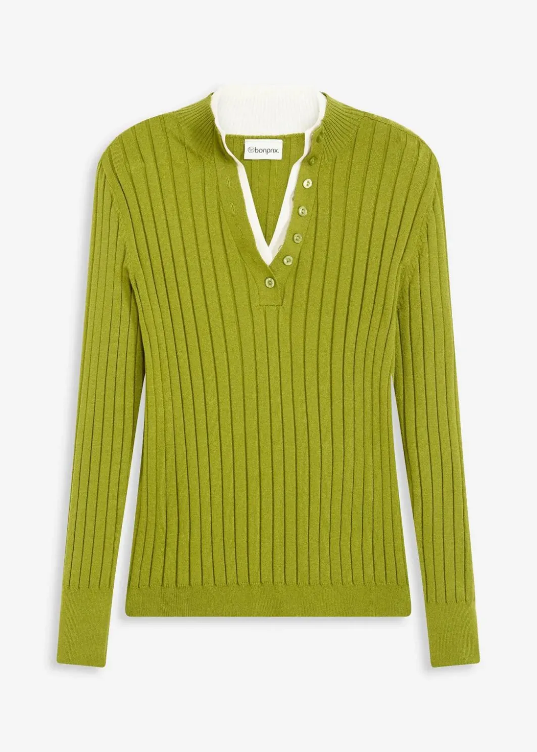 Sale Gerippter Feinstrickpullover mit Viskose in 2 in 1 Optik Damen Pullover & Strickjacken|Strickmode