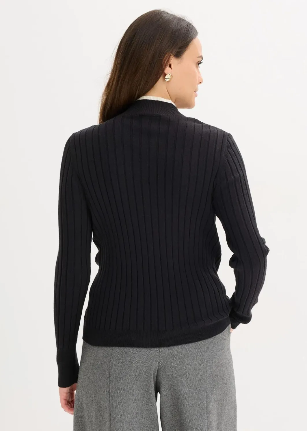 Damen bonprix Bekleidung·Umstandsmode|Bekleidung·Jeans|Gerippter Feinstrickpullover mit Viskose in 2 in 1 Optik