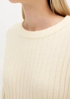 Damen bonprix Pullover & Strickjacken|Strickmode|Gerippter Oversize-Pullover