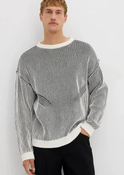 Clearance gerippter Pullover aus Baumwoll-Mix, Loose Fit Herren Große Größen|Pullover & Strickjacken