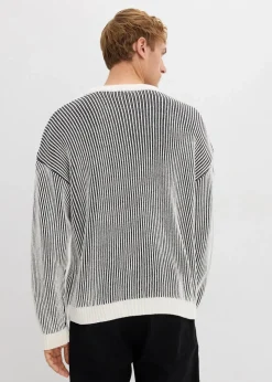 Clearance gerippter Pullover aus Baumwoll-Mix, Loose Fit Herren Große Größen|Pullover & Strickjacken