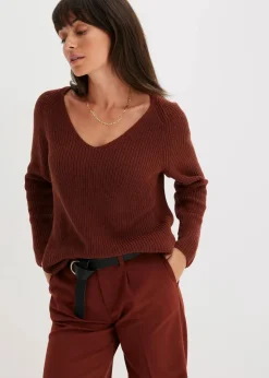 Damen bonprix Bekleidung·Umstandsmode|Strickmode|Gerippter Pullover aus reiner Baumwolle