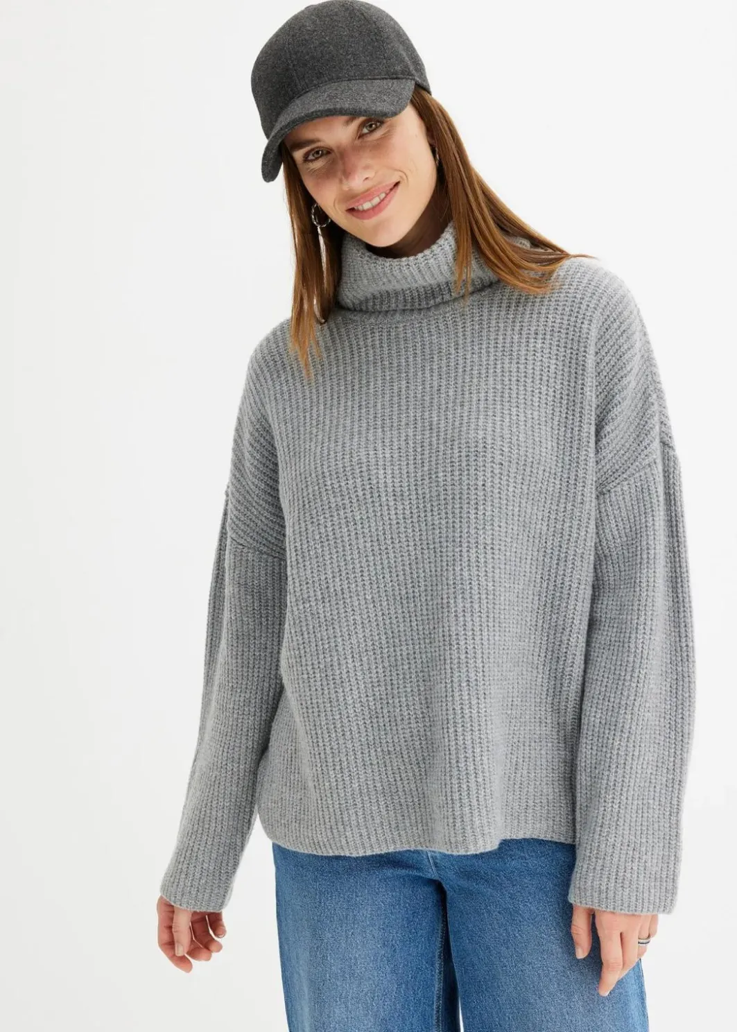 Damen bonprix Bekleidung·Umstandsmode|Bekleidung·Jeans|Gerippter Rollkragenpullover
