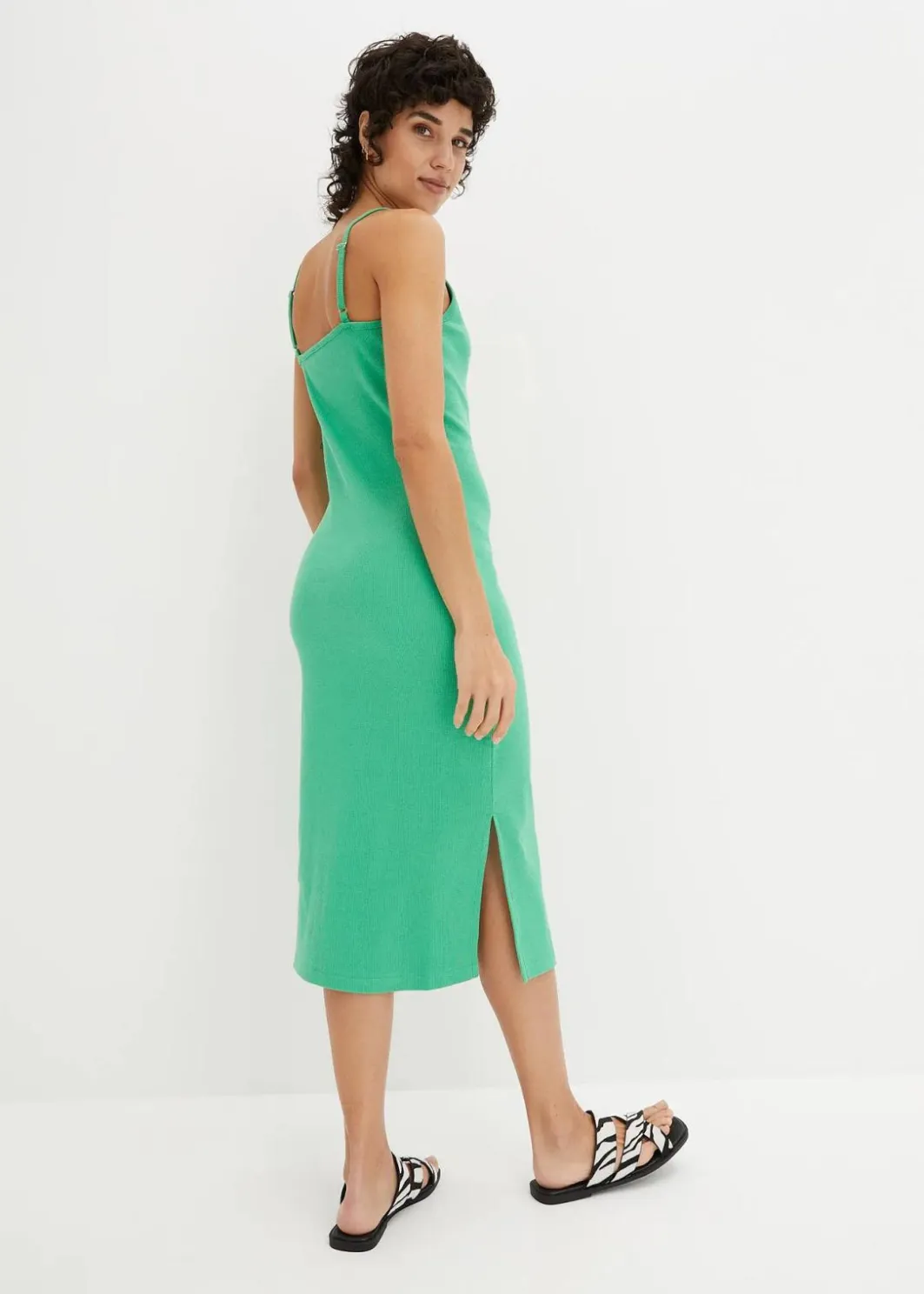 Hot Geripptes Bodycon-Kleid aus elastischem Baumwoll-Mix Damen Nachhaltigere Materialien|Kleider