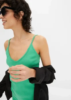 Hot Geripptes Bodycon-Kleid aus elastischem Baumwoll-Mix Damen Nachhaltigere Materialien|Kleider