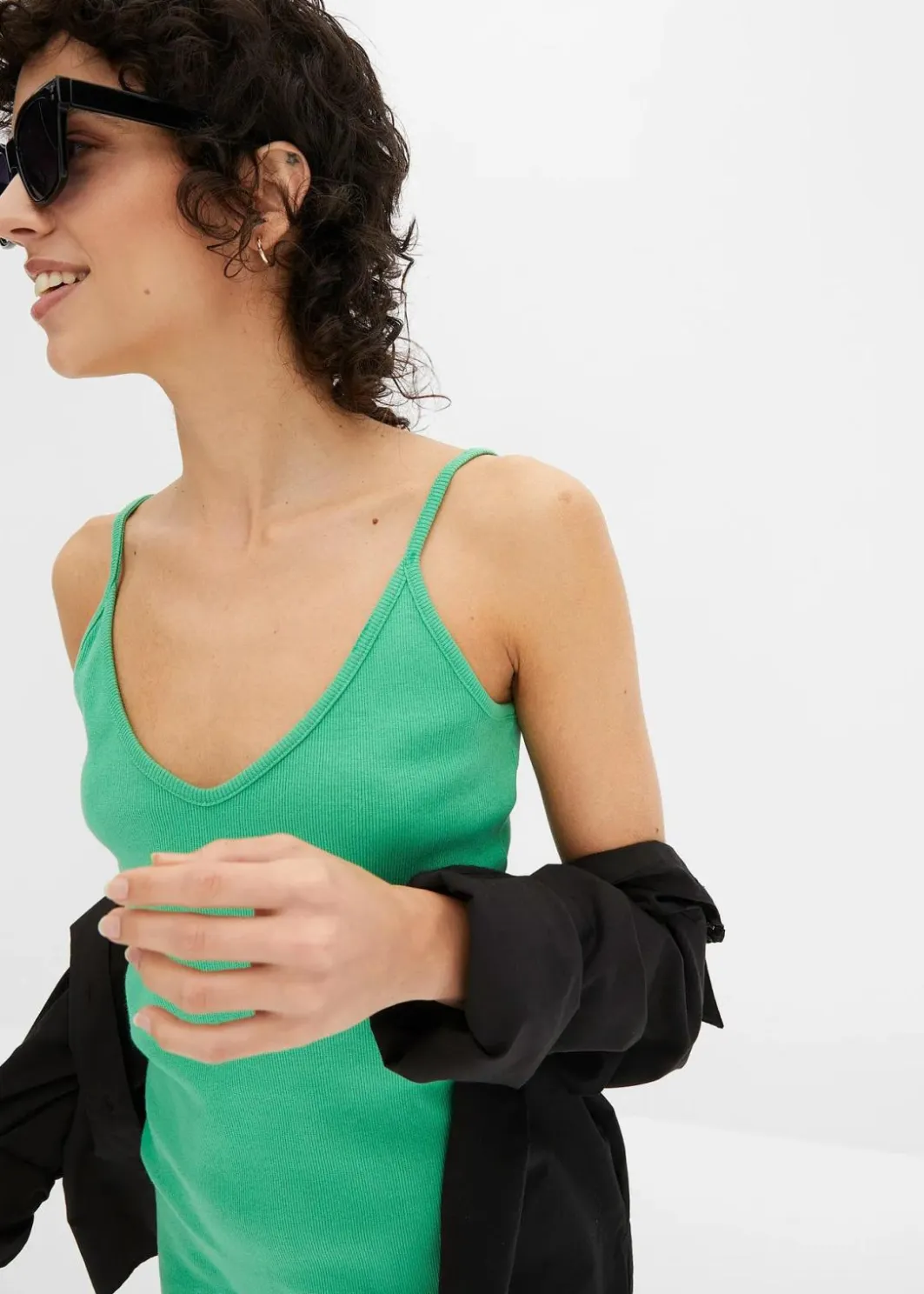 Hot Geripptes Bodycon-Kleid aus elastischem Baumwoll-Mix Damen Nachhaltigere Materialien|Kleider