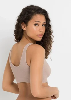 Damen bonprix Nachhaltigere Materialien|Seamless|Geripptes Feel Comfort Seamless Bustier (2er Pack)