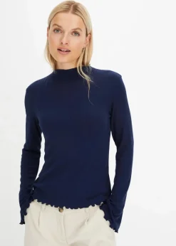 Outlet Geripptes Langarmshirt Damen Shirts & Tops