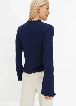 Outlet Geripptes Langarmshirt Damen Shirts & Tops