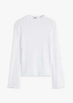 Damen bonprix Shirts & Tops|Geripptes Langarmshirt