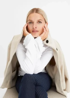 Damen bonprix Shirts & Tops|Geripptes Langarmshirt