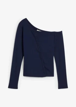 Damen bonprix Nachhaltigere Materialien|Shirts & Tops|Geripptes Langarmshirt