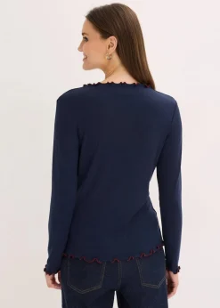 Damen bonprix Shirts & Tops|Geripptes Langarmshirt