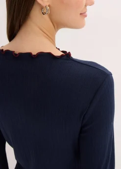 Damen bonprix Shirts & Tops|Geripptes Langarmshirt
