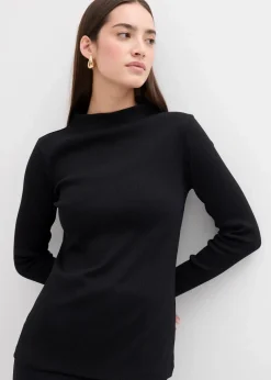 Damen bonprix Shirts & Tops|Geripptes Langarmshirt