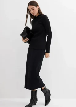 Damen bonprix Shirts & Tops|Geripptes Langarmshirt