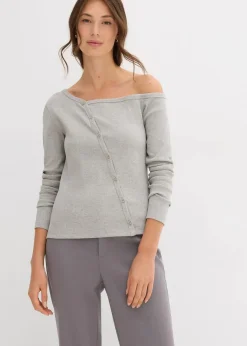 Clearance Geripptes Langarmshirt Damen Shirts & Tops|Nachhaltigere Materialien