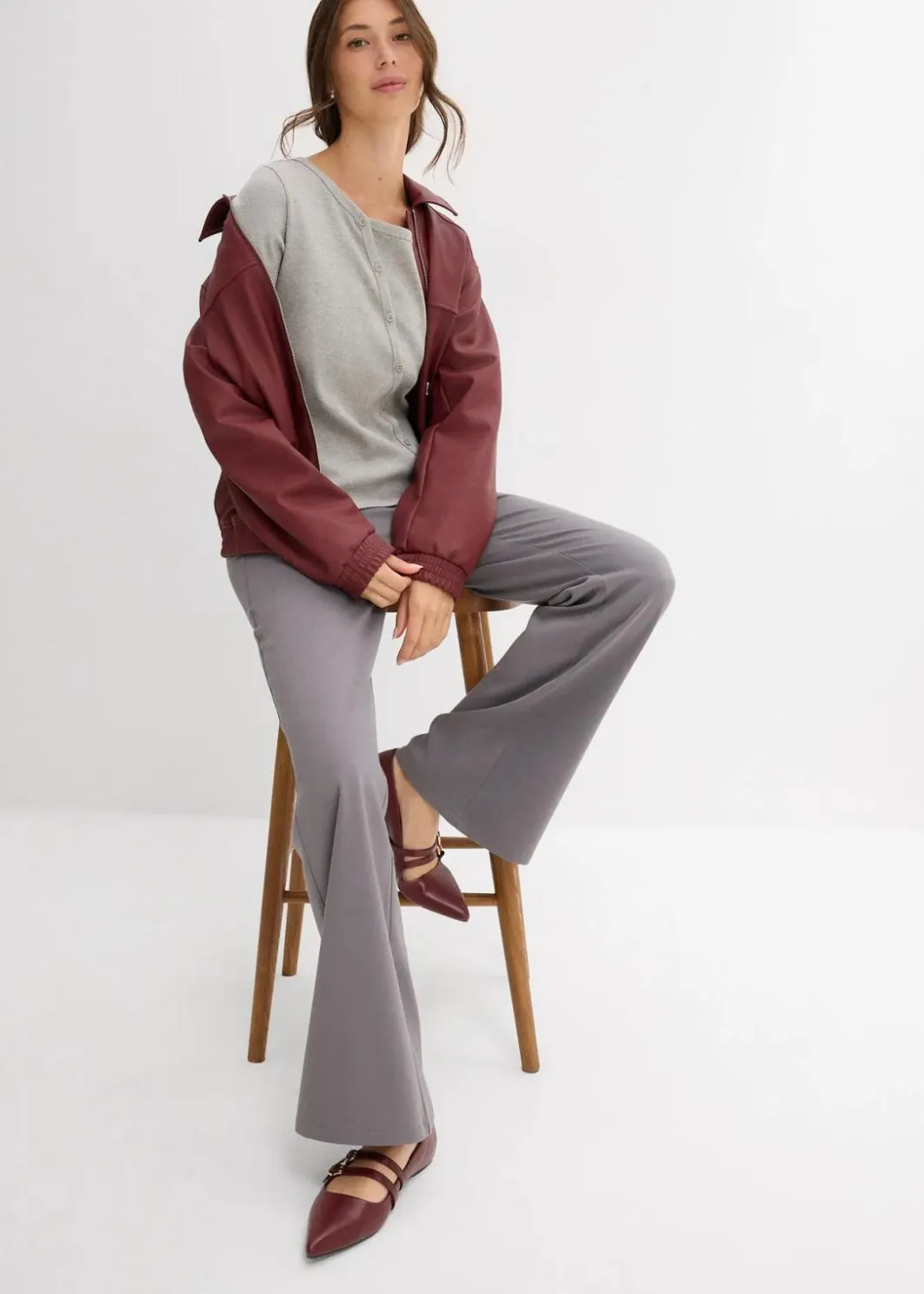 Clearance Geripptes Langarmshirt Damen Shirts & Tops|Nachhaltigere Materialien