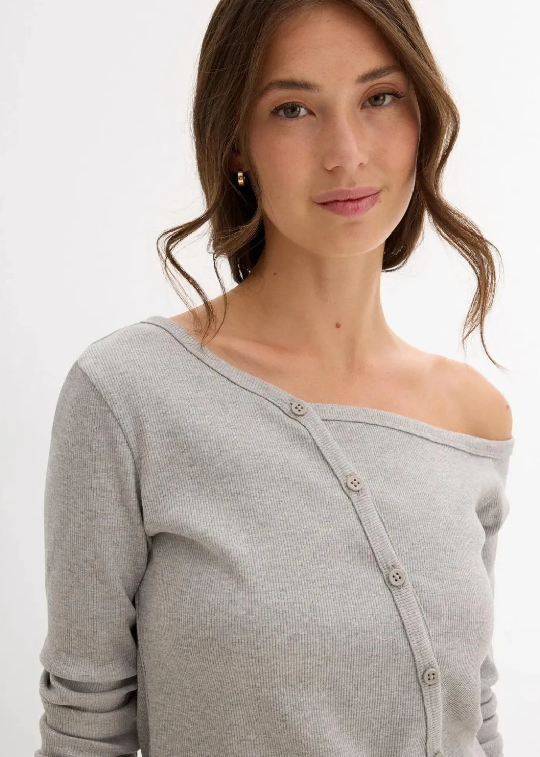 Clearance Geripptes Langarmshirt Damen Shirts & Tops|Nachhaltigere Materialien