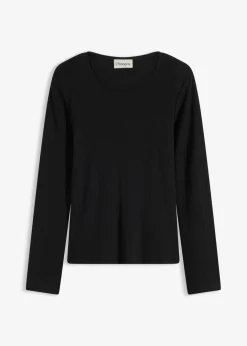 Damen bonprix Basics|Shirts & Tops|Geripptes Langarmshirt