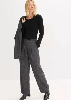 Damen bonprix Basics|Shirts & Tops|Geripptes Langarmshirt