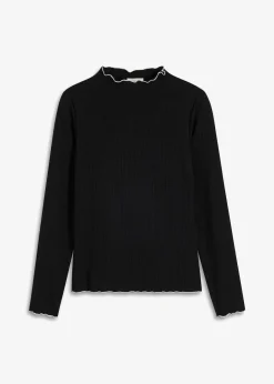 Damen bonprix Shirts & Tops|Geripptes Langarmshirt