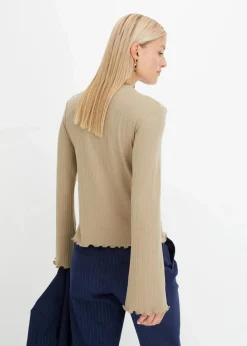 Damen bonprix Shirts & Tops|Geripptes Langarmshirt