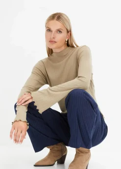 Damen bonprix Shirts & Tops|Geripptes Langarmshirt