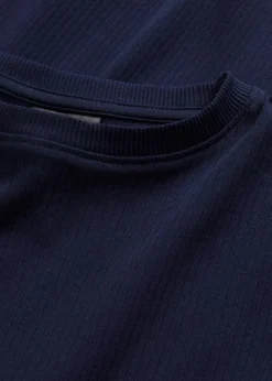 Damen bonprix Shirts & Tops|Basics|Geripptes Langarmshirt aus reiner Baumwolle