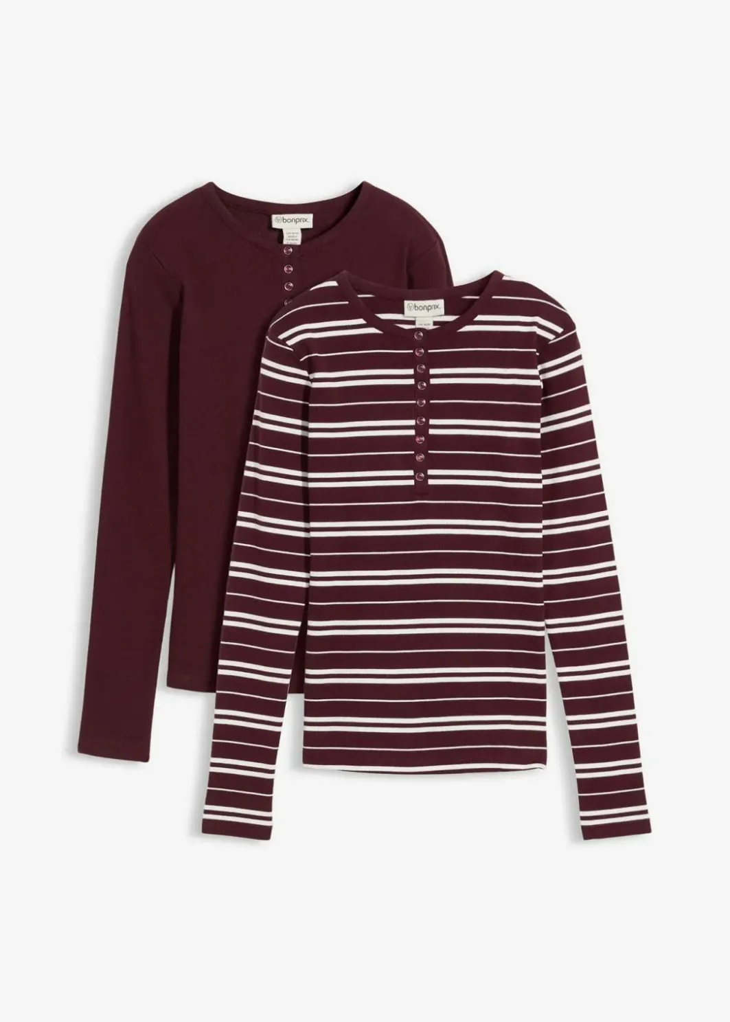 Best Geripptes Langarmshirt aus Bio-Baumwollmix Damen Shirts & Tops