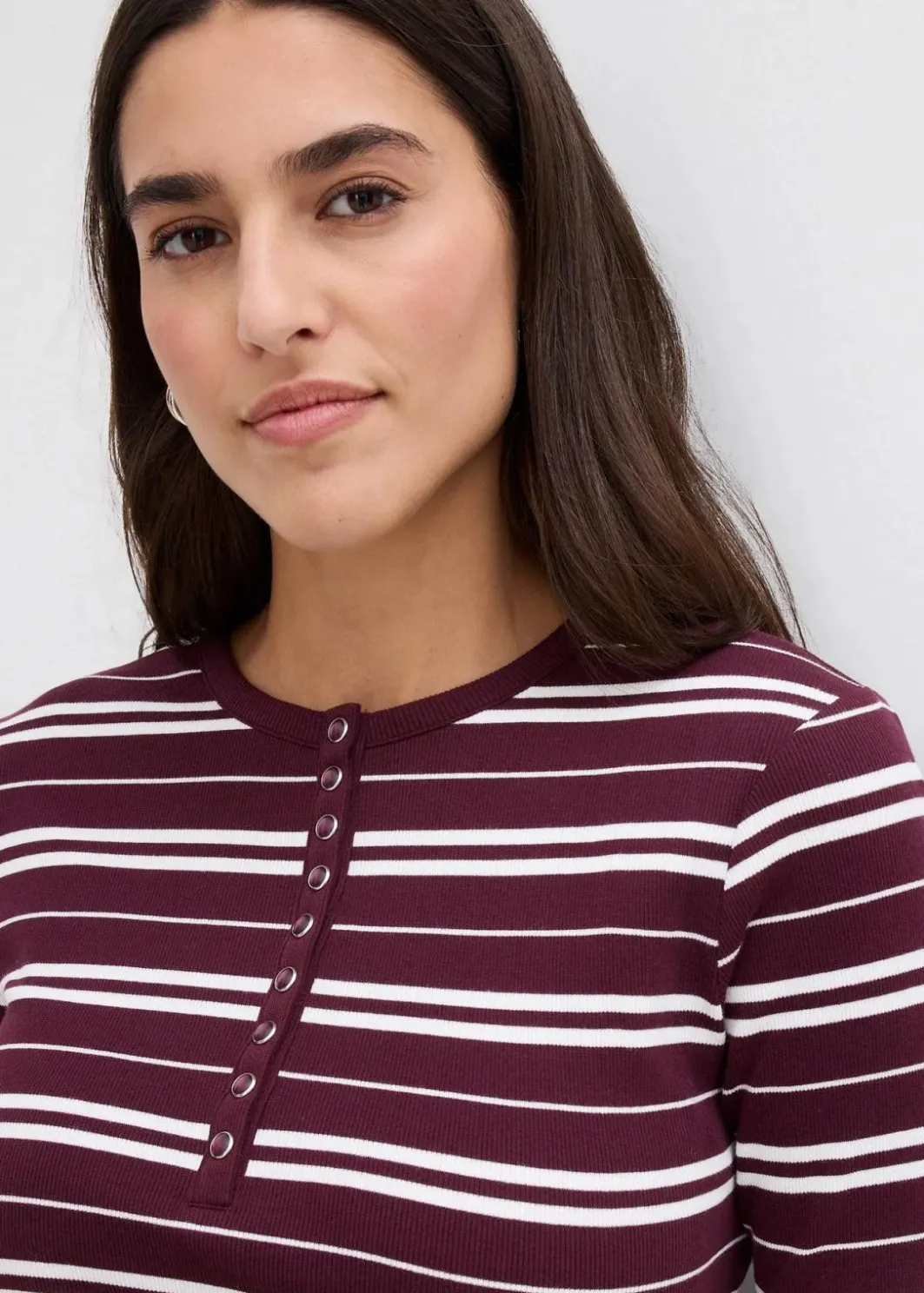 Best Geripptes Langarmshirt aus Bio-Baumwollmix Damen Shirts & Tops