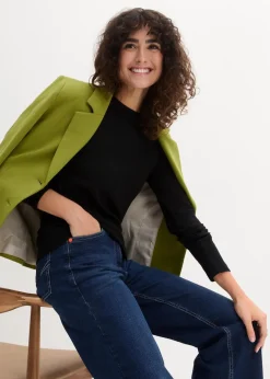 Damen bonprix Bekleidung·Röcke|Basics|Geripptes Langarmshirt aus reiner Baumwolle