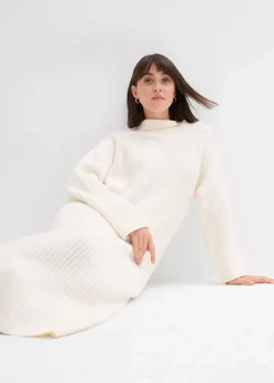 Sale Geripptes Strickkleid Damen Bekleidung·Umstandsmode|Bekleidung·Pullover & Strickjacken