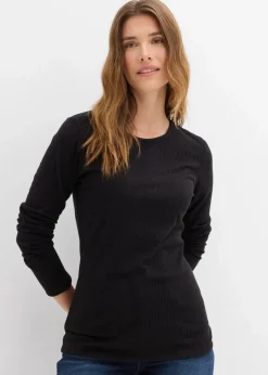 Online Geripptes Thermoshirt Damen Shirts & Tops|Sportbekleidung
