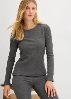Outlet Geripptes Thermoshirt Damen Bekleidung·Jumpsuits|Bekleidung·Röcke