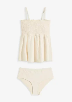 Outlet Gesmokter Tankini (2-tlg.Set) Damen Bademode·Tankinis|Tankinis