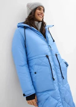 Damen bonprix Bekleidung·Hosen|Nachhaltigere Materialien|Gesteppter Funktions-Mantel mit reflektierenden Details