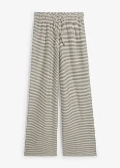 Hot Gestreifte Jersey-Hose mit Kordelzug aus Baumwoll-Mix Damen Hosen|Bekleidung·Kleider