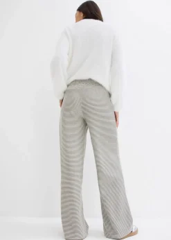 Hot Gestreifte Jersey-Hose mit Kordelzug aus Baumwoll-Mix Damen Hosen|Bekleidung·Kleider