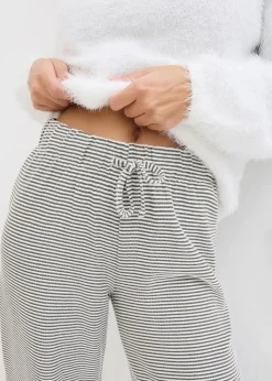 Hot Gestreifte Jersey-Hose mit Kordelzug aus Baumwoll-Mix Damen Hosen|Bekleidung·Kleider