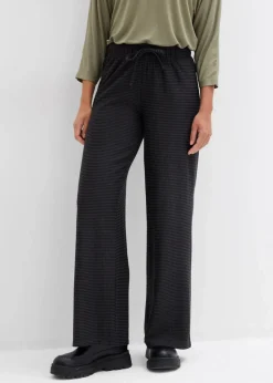 Damen bonprix Bekleidung·Kleider|Hosen|Gestreifte Jersey-Hose mit Kordelzug aus Baumwoll-Mix
